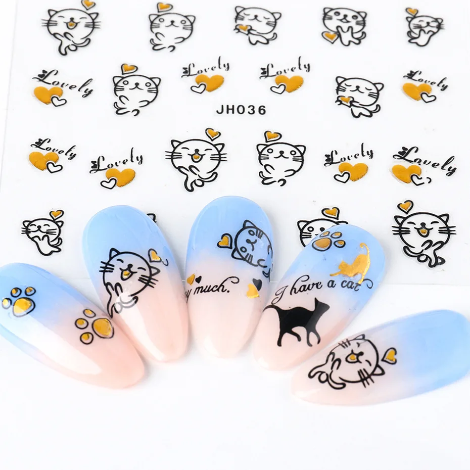

Cat nail sticker Nail Stickers Net Red 3D Creative Cat Cute Kitten Nail Stickers DIY Jewelry Stickers Nail cat