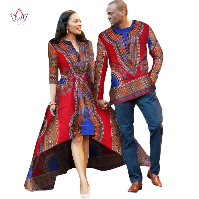 21 Африканская пара одежды для влюбленных платье Vestidos Мужская рубашка традиционные платья Африканский принт Дашики размера плюс 4xl BRW WYQ05 - Цвет: 21