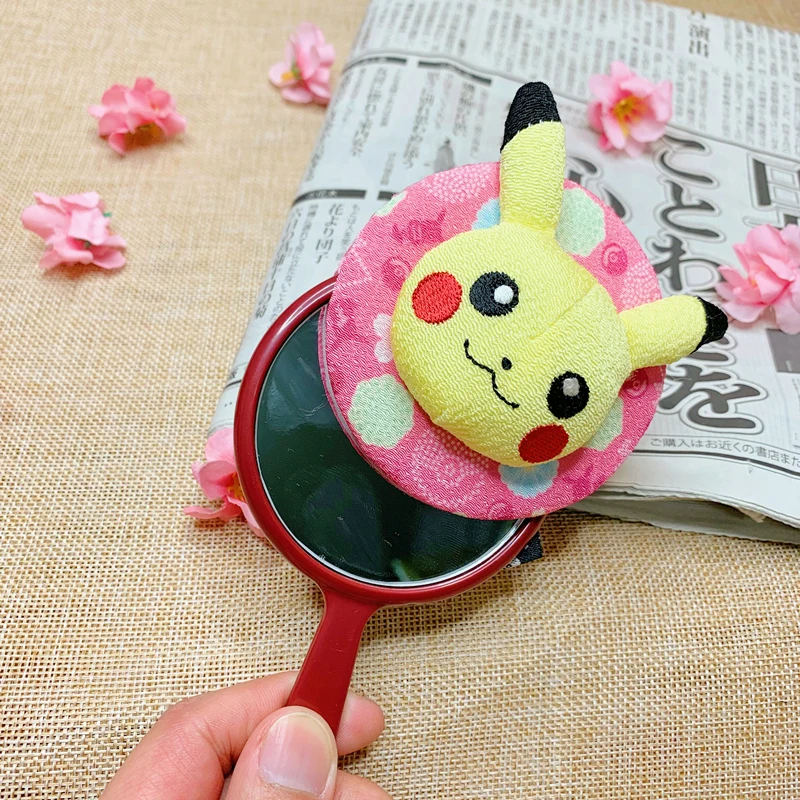 Японское зеркало для макияжа BANDAI Pokemon в японском стиле Пикачу и розовое Вишневое