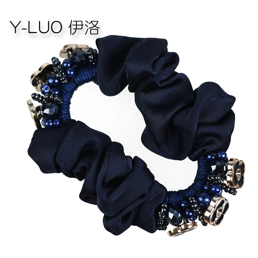Women headband flower hairband vintage elastic hair bands beads accessories for girls |