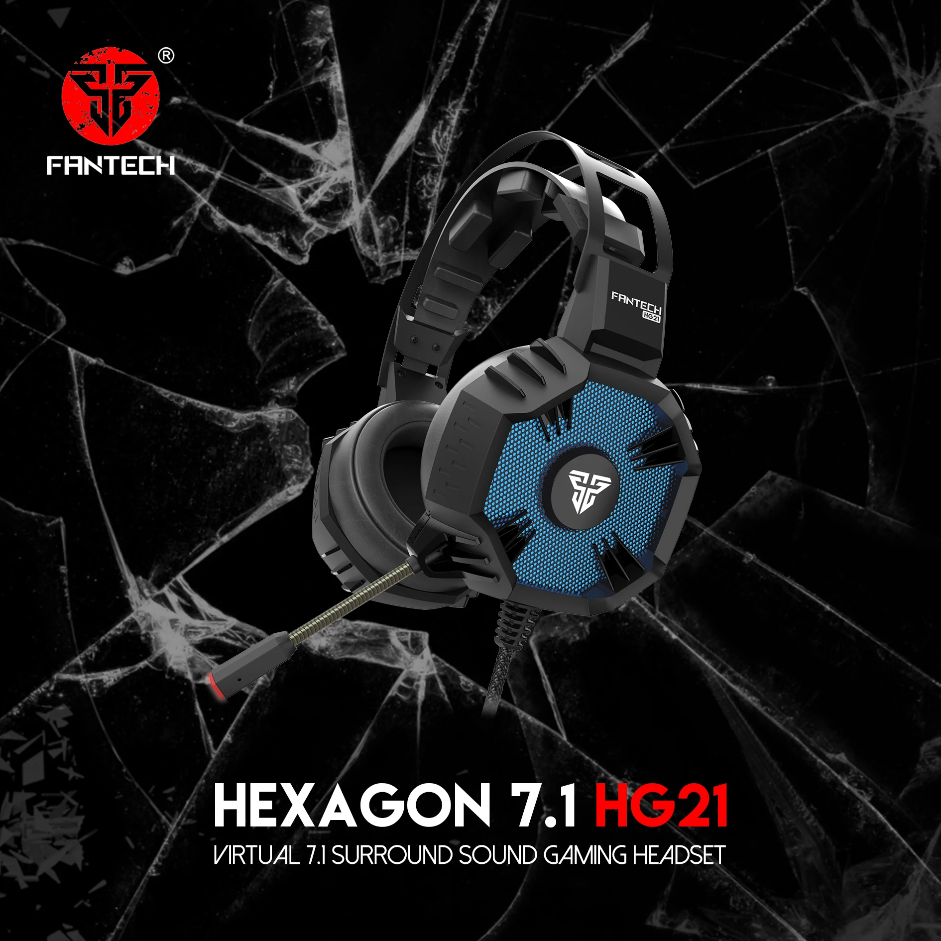 Fantech HG21 USB 7 1 виртуальный объемный звук Игровая гарнитура наушники с микрофоном