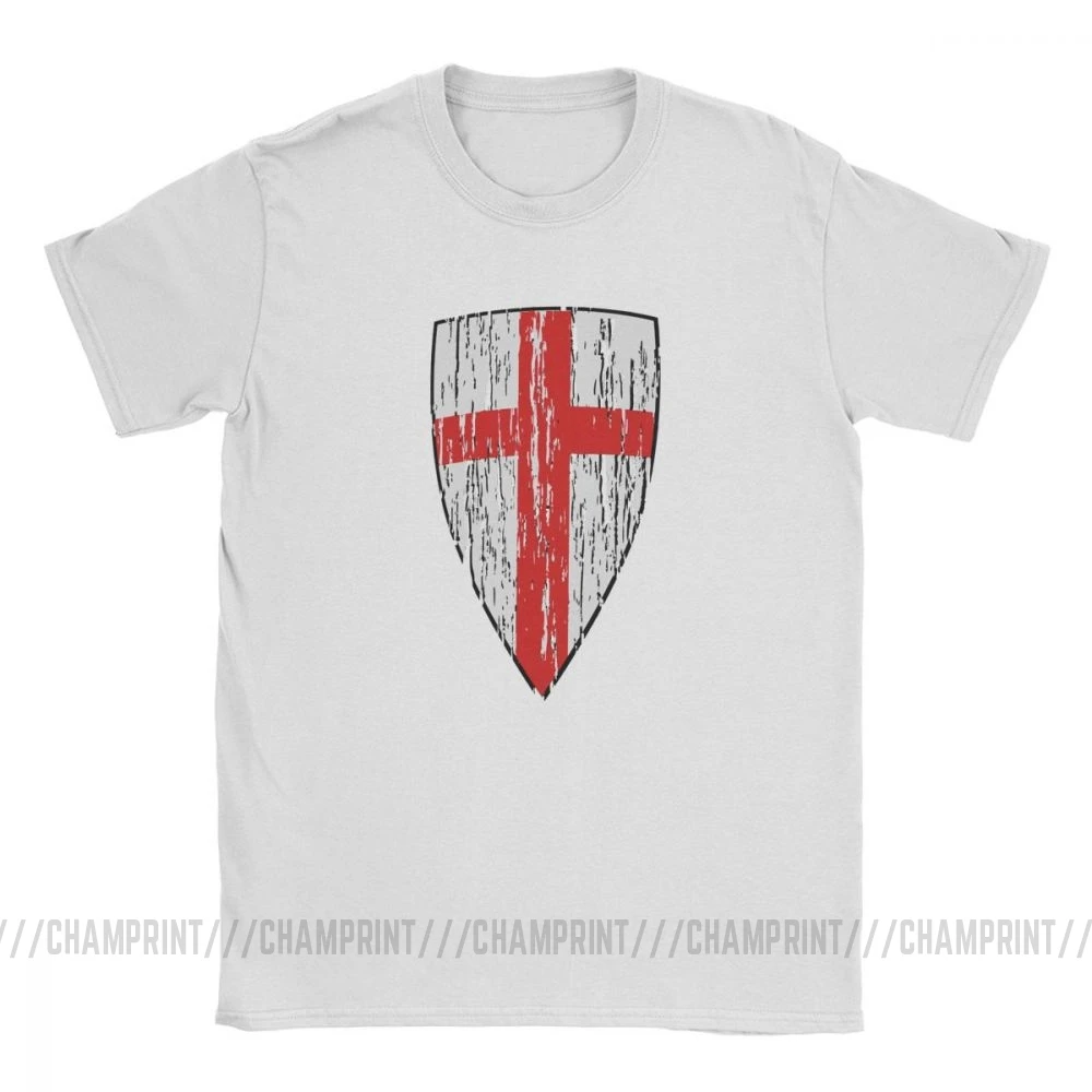 Мужская футболка с крестоносцем рыцарями крест тамплиеров одежда из чистого