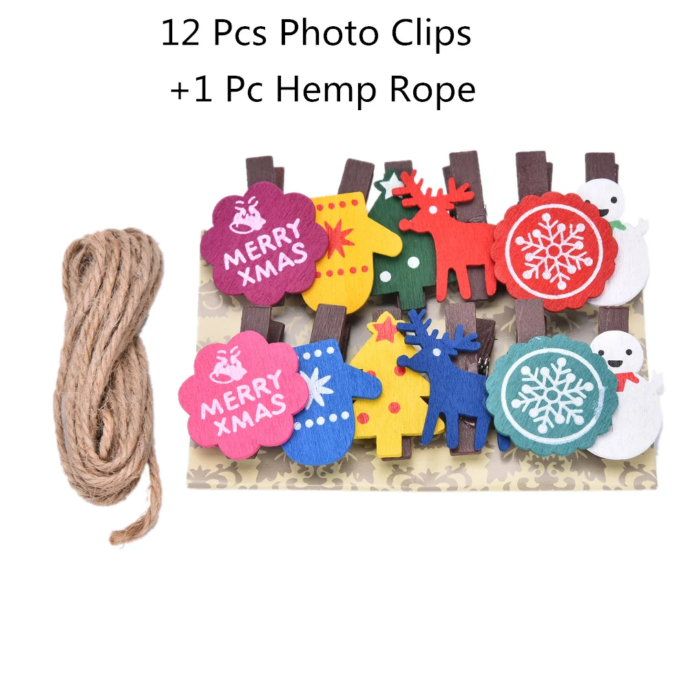 12/8/10 mini note paper clips for Christmas tree bear wood clip photo clips clothespin craft decoration clips
