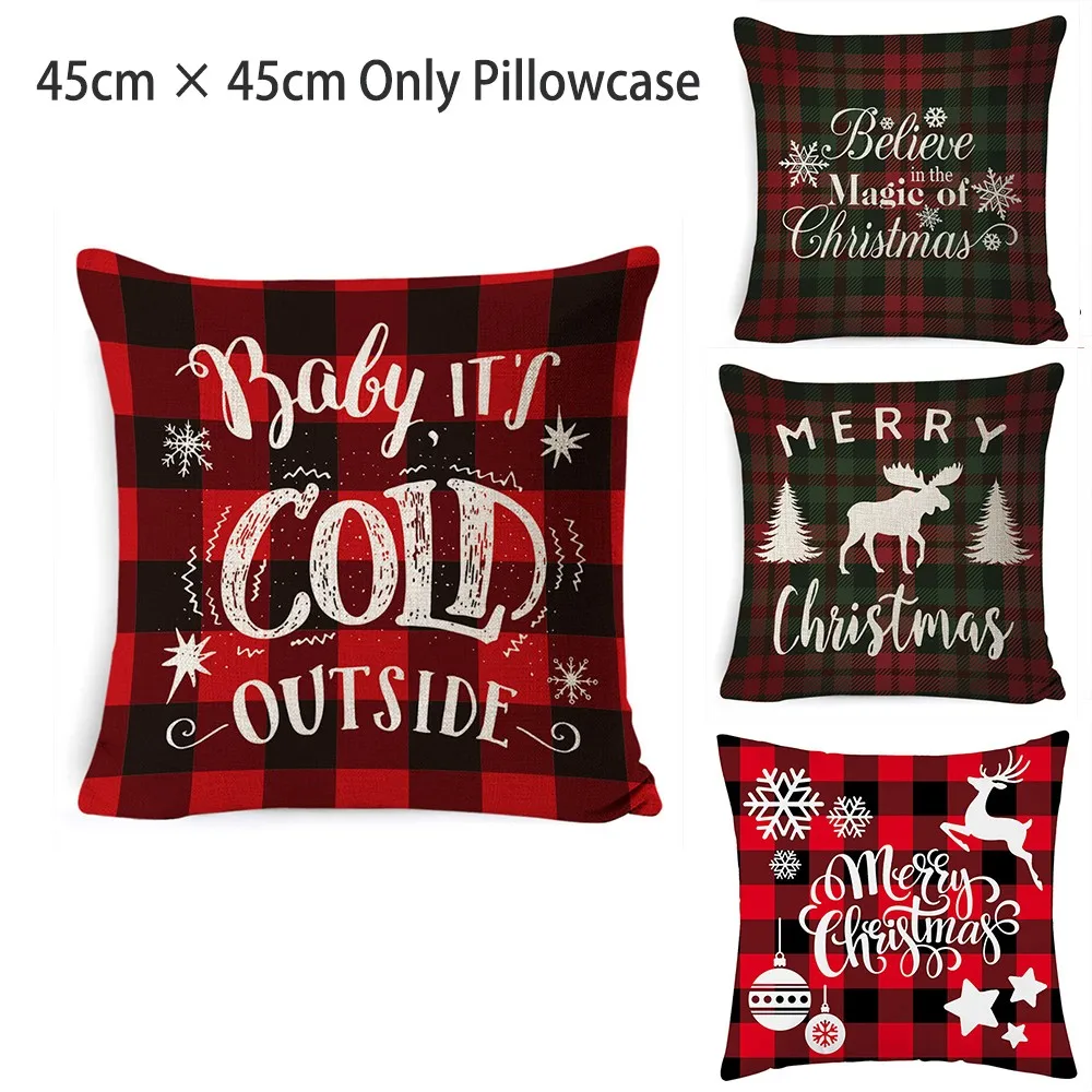 

Christmas Decoration Cover 45x45cm Pillowcase Sofa Cushions Home Decor Christmas Ornament Xmas Gift Happy New Year 2022