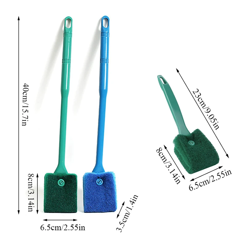 

2 Colors Sponge Aquarium Glass Algae Cleaner Glass Plant Fish Tank Cleaning Brush Plastic Aquarium Fish Tank Aquarium Accessory