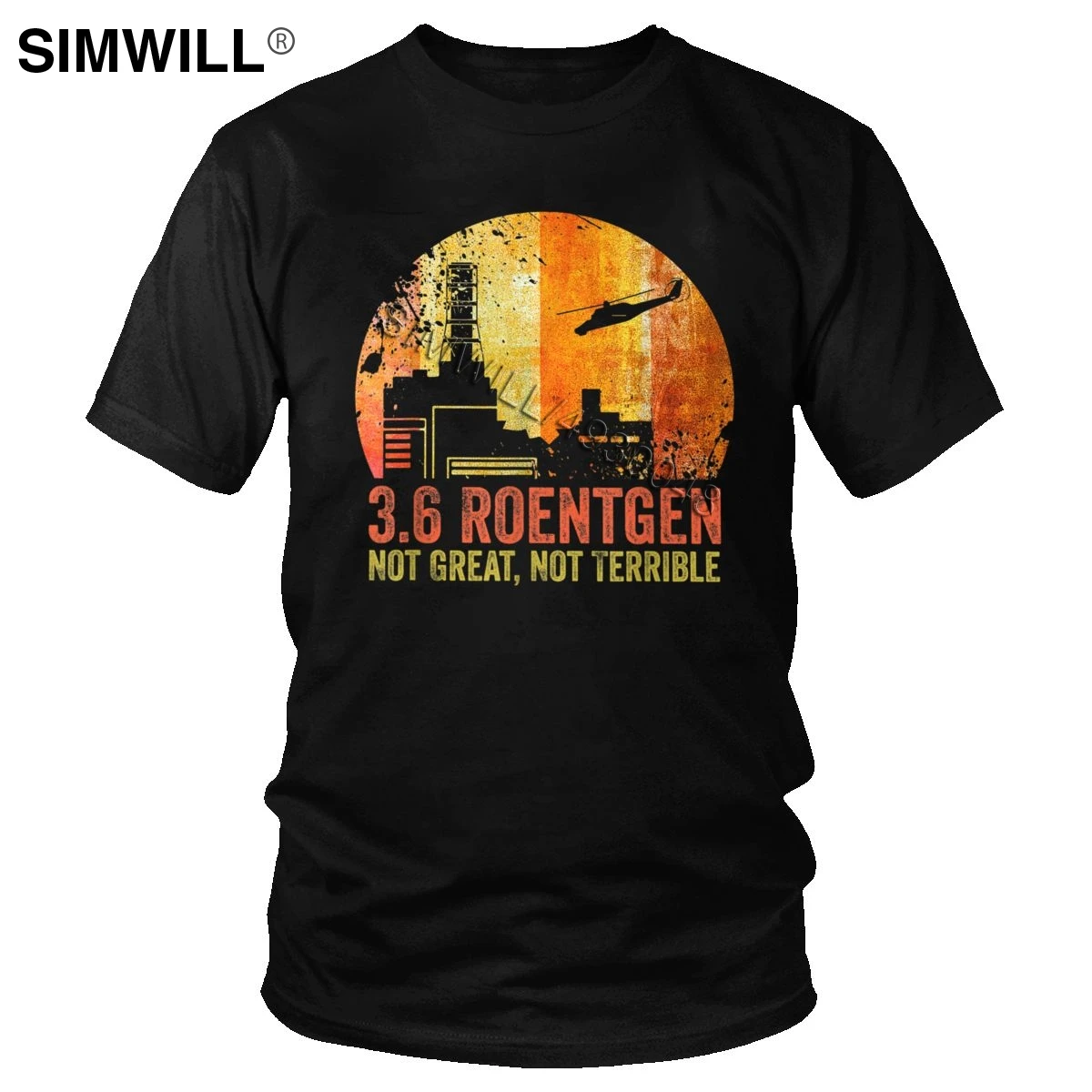 

3.6 Roentgen Not Great Not Terrible T Shirt Vintage Cotton Chernoby T-Shirt Men Short Sleeve O-neck TV Show Nuclear Disaster Tee