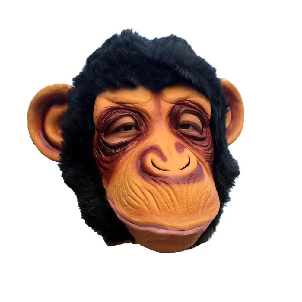Маска орангутанга латексная Обезьяна Полный уход за кожей лица дышащий костюм на