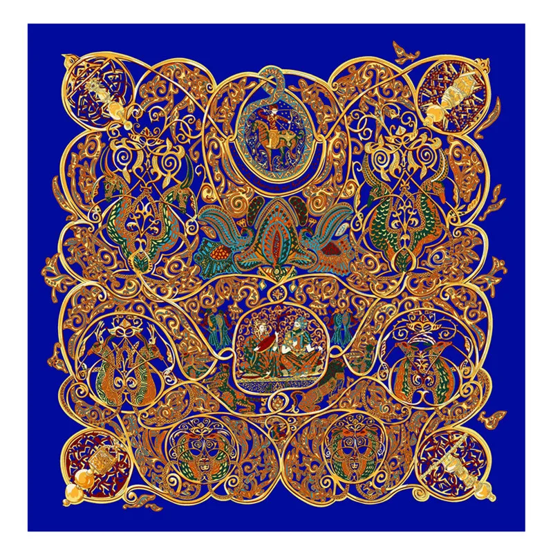 

Neck Scarves Luxury Designers Scarf Silk Scarf 90*90cm Luxury Manual Hand Rolled Twill Scarf Vintage Head Scarf Big Scarf 90x90