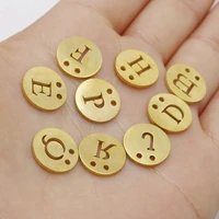 stainless steel a z initials alphabet charm with 13 mm inner two holes diy jewelry metal alphabet pendant wholesale 26pcs
