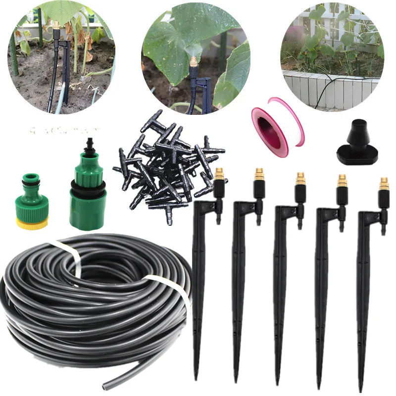 

10/20/25m Brass Misting Sprinkler On 20cm Stake Adjustable Nozzle For Garden Watering Potted Plant Micro Irrigation