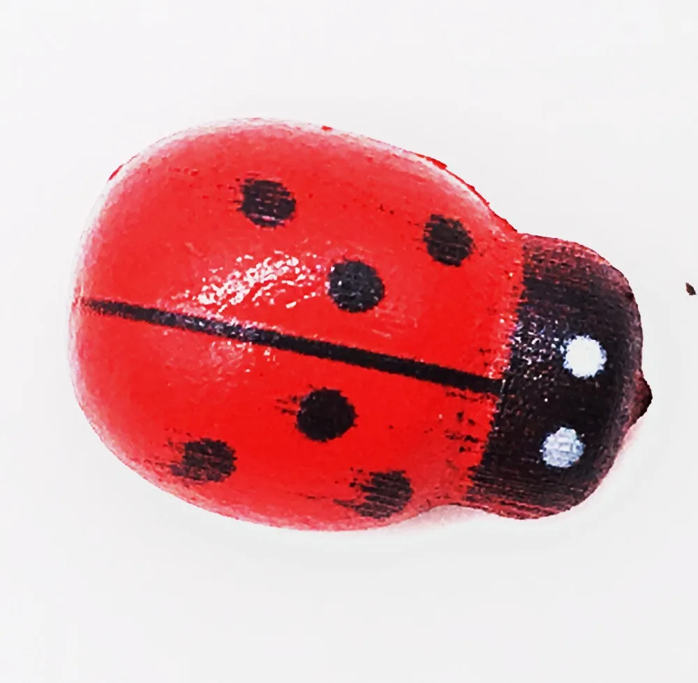 100 шт./пакет деревянные наклейки божьей коровки детские с клейкой обратной
