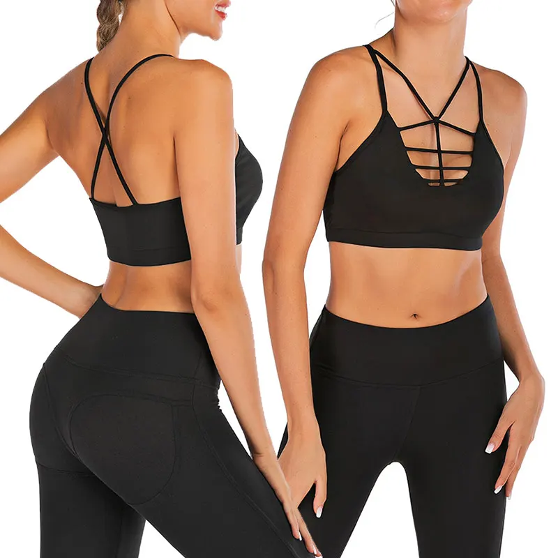 

Newly Womens Yoga Sports Running Bra Quick Dry Crop Top Vest Stretch Bras with Removable Pads m99