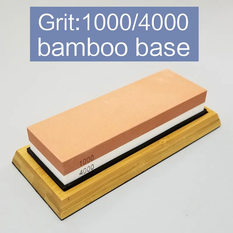 grit1000 4000 bamboo 1 шт. двухсторонний нож камень 2000 3000 5000 8000 точилка для кухонных ножей белый корунд абразивная точилка для ножей точильный камень - Цвет: grit1000 4000 bamboo