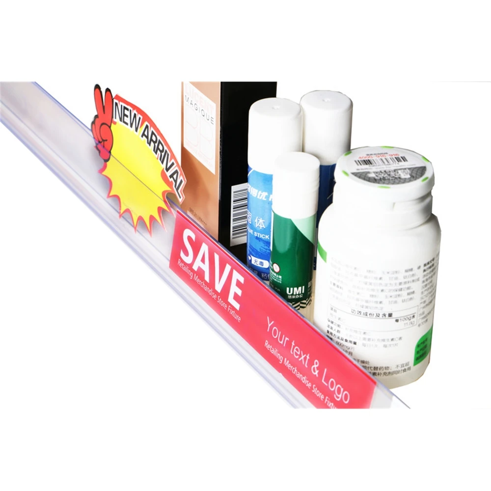 50cm Pop Bottom Clamp Clear Ticket Clip Data Strip Glass Wood Shelf Price Talker Label Holder Sign | Дом и сад