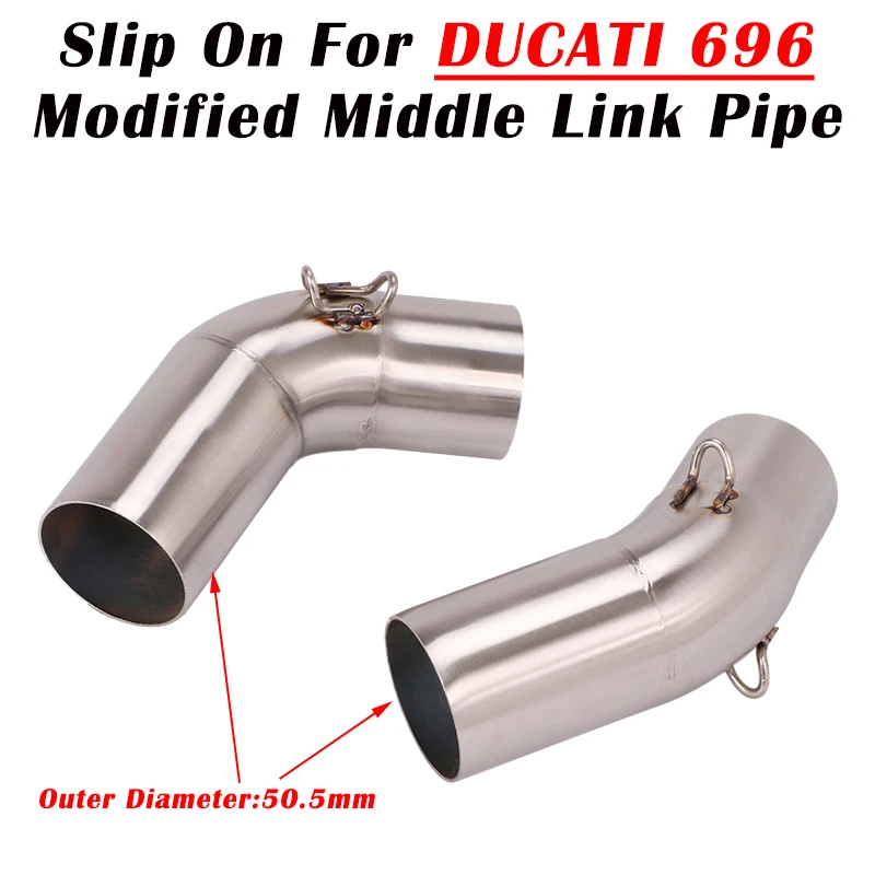 

Slip On For Ducati 696 Motorcycle Exhaust Pipe Escape Modified Motorbike Middle Connection Link Pipe Tube Stainless Steel 51mm