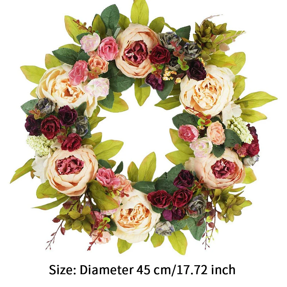 

Artificial Wreath Rostesque Door Decoration Garland Wall Hanging Peony Wreath About 40cm Home Decoration Easter Wedding Wreaths