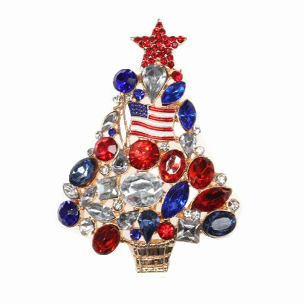 Стразы для рождественского подарка флаг США Рождественская елка модных