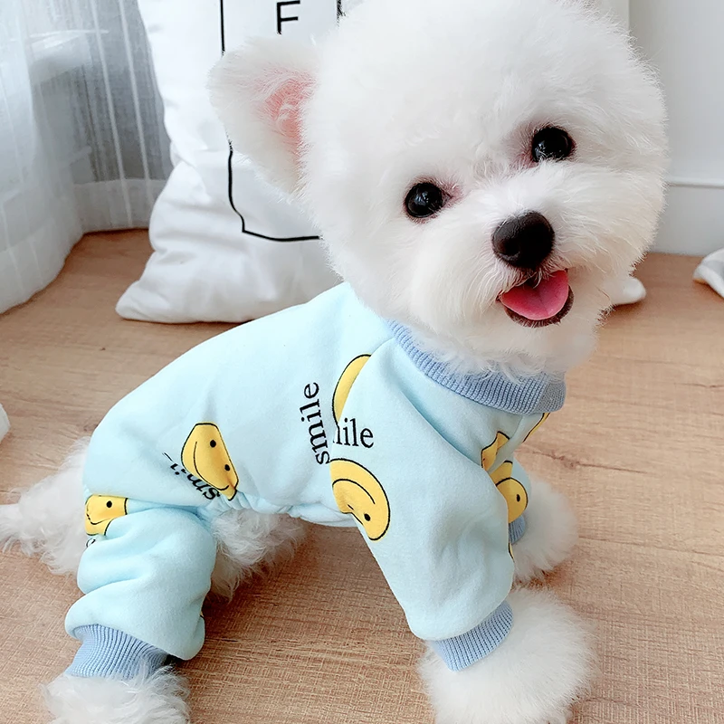 

Comfortable Cute Puppy Pajamas Leisure Overalls for Dogs Warm Jumpsuit for Small Dogs Schnauzer Chihuahua Winter Pet Costume