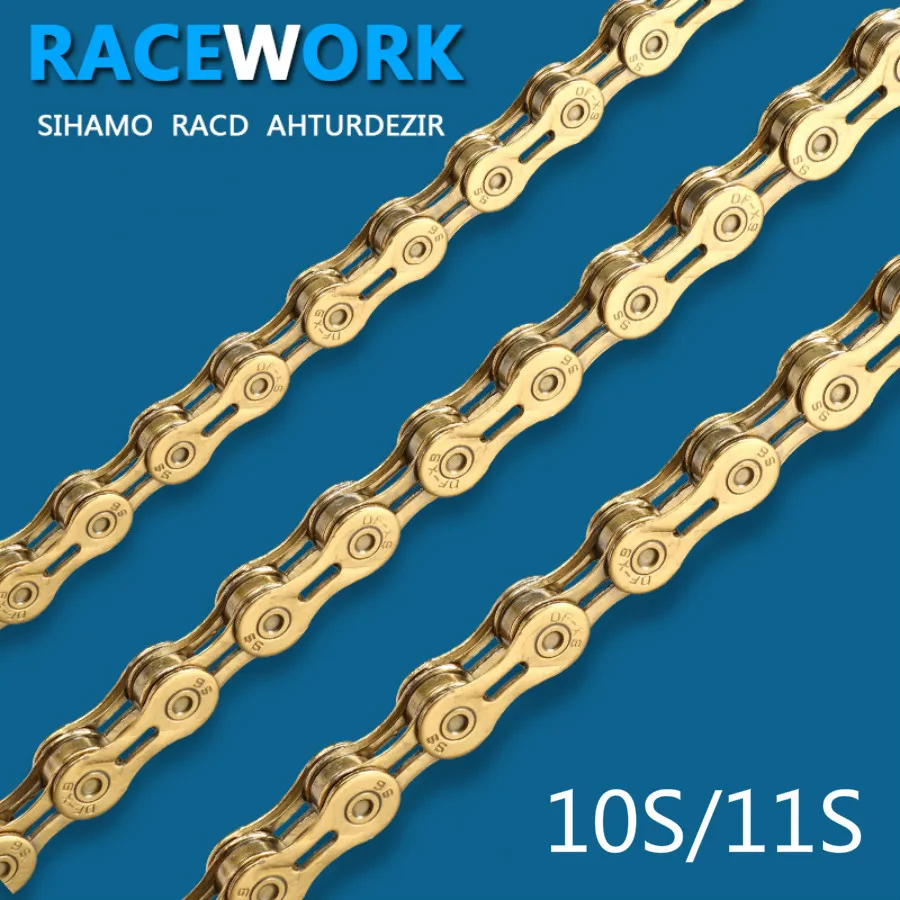 

RaceWORK with original box and magic button Mountain bike chain 10S 11S bicycle chain 116L 10/11 speed