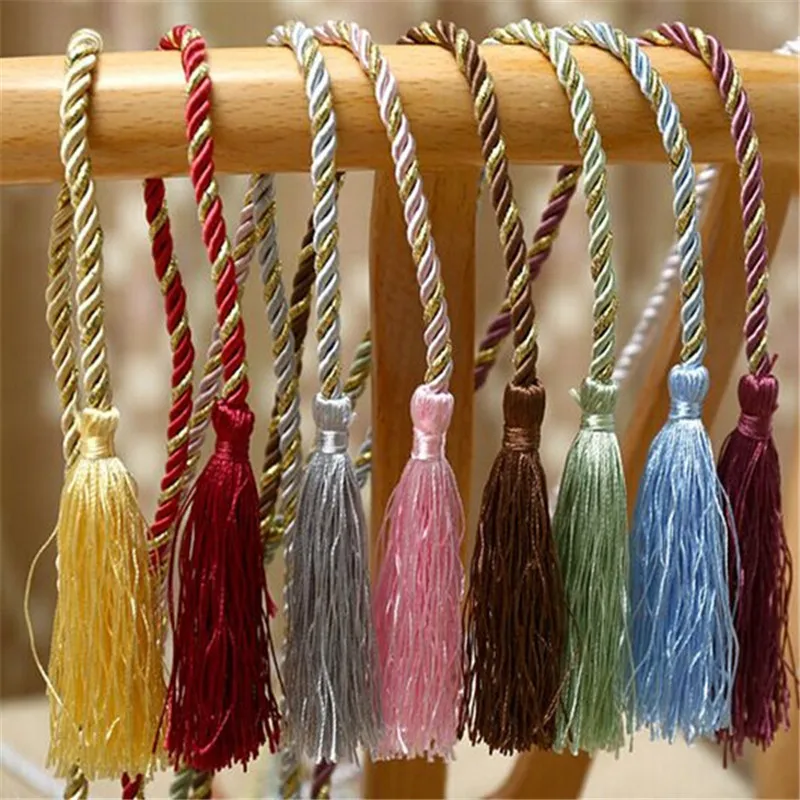 

2 Pcs Pair of Vintage Rope Curtain Tie Back Polyester Strap Hand Knitting Tieback Window Curtains Accessories