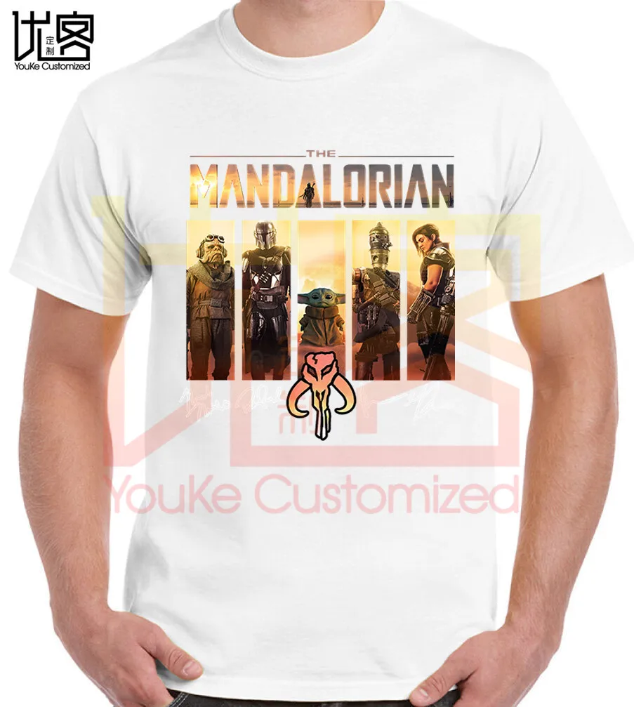 Новинка 2020 года рубашка с надписью Mandalorian Star Wars Baby Yoda Darth Vader Мужская и женская