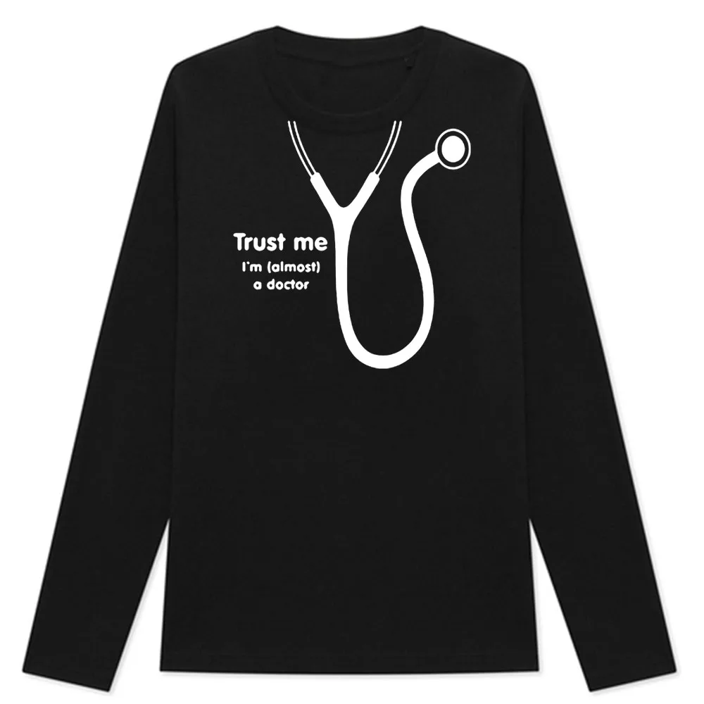 Новинка забавная футболка оверсайз из хлопка с длинным рукавом и надписью Trust Me