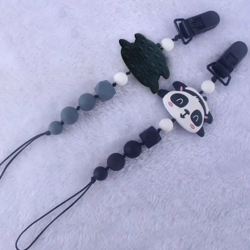 

Child Baby Pacifier Chain Clip Silicone Cartoon Bear Teething Soother Teether