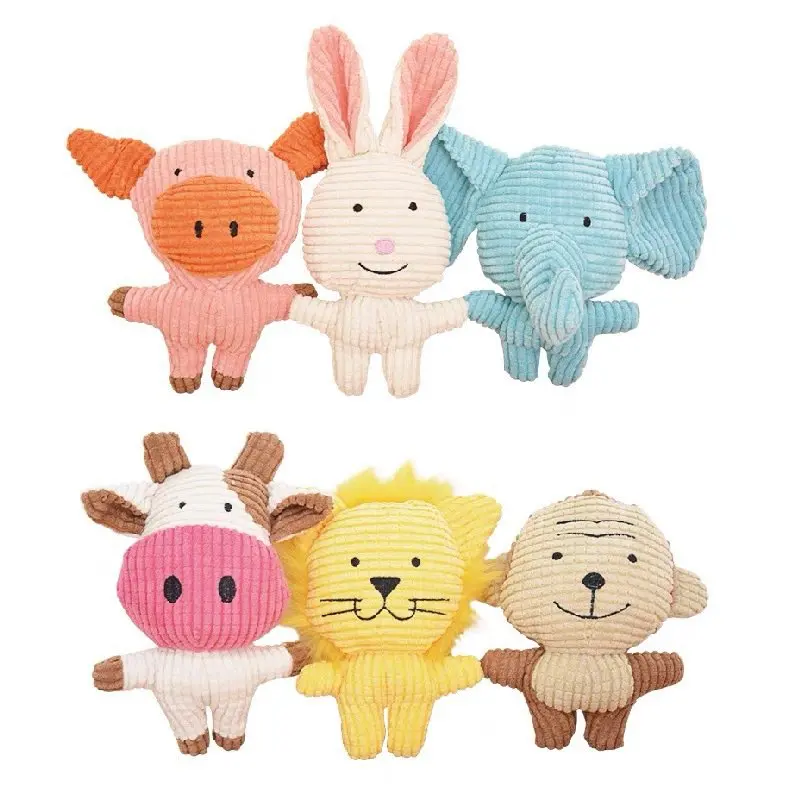 

Cartoon Wholesale Dog Toys Squeaky Interative Dog Toy Pig Elephane Bunny Speelgoed Hond Juguetes Para Perro Fleece Rope Plush