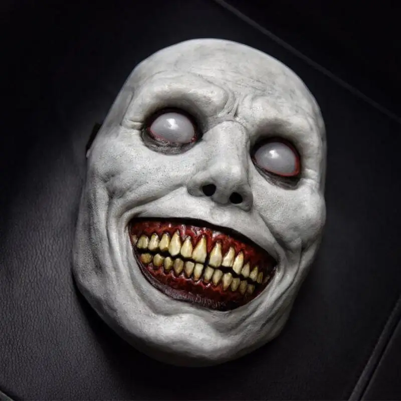 

1PC Halloween Horror Mask COS Exorcist Smile White Face White Eyes Demon Mask Festive Party Masks Supplies