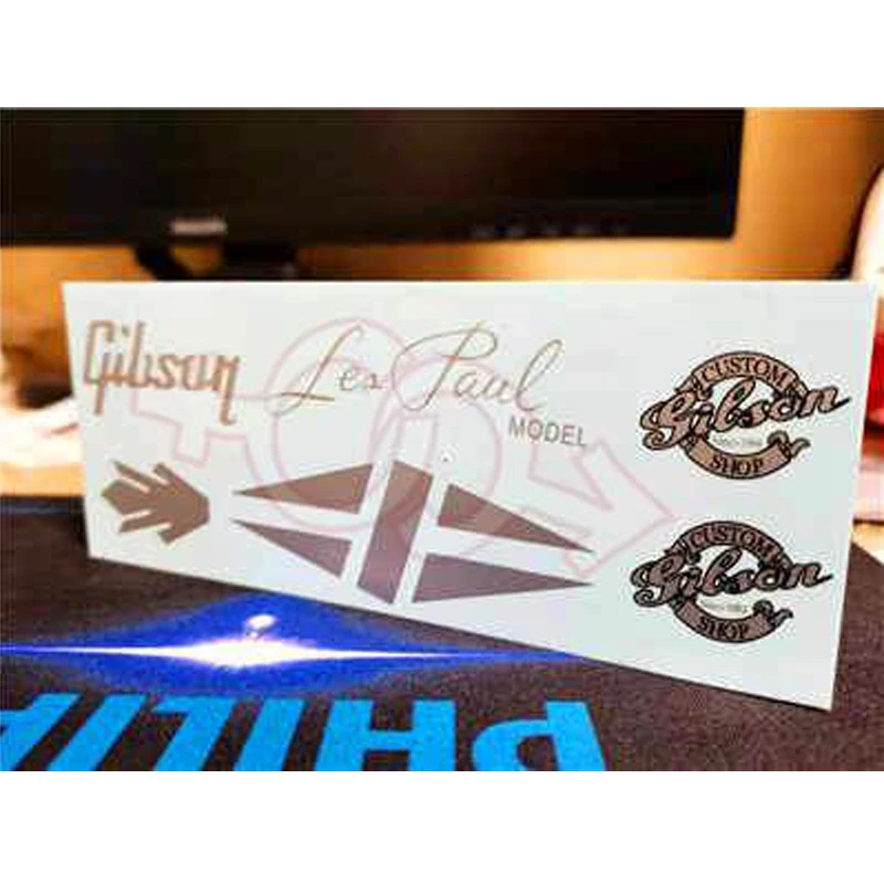 Логотип головы Гибсона переводная наклейка металлическая этикетка |