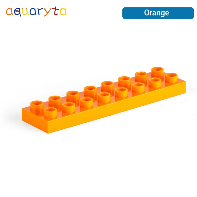 

Aquaryta 10pcs Big Size DIY Building Block Thin Brick 2x8 Accessories Educational Large Particle Toy Compatible with All Brand