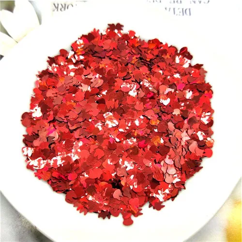 Laser red 10g Ультра-тонкая PET блестки 4 мм кролик лазерный блеск 3D блестка для ногтей блестки Eo-Friendly свободные блестки для украшения для ногтей 10 г - Цвет: Laser red 10g