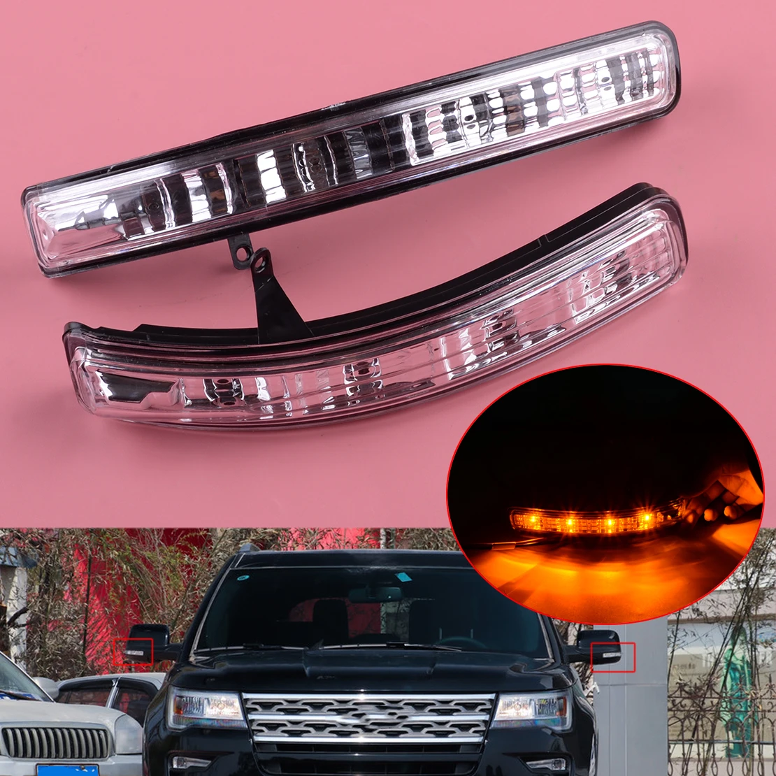 

1Pair LED Side Rearview Mirror Turn Signal Light Lamp ABS Fit For Ford Explorer 2011 2012 2013 2014-2019 BB5Z13B375A BB5Z13B374A