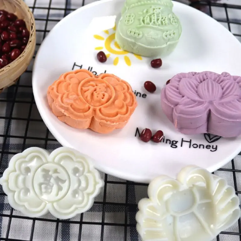 

1Set Hand Press Cookie Stamp Moon Cake Decor Mould Barrel Mooncake Mold 50g Pastry DIY Tool Mid-Autumn Festival