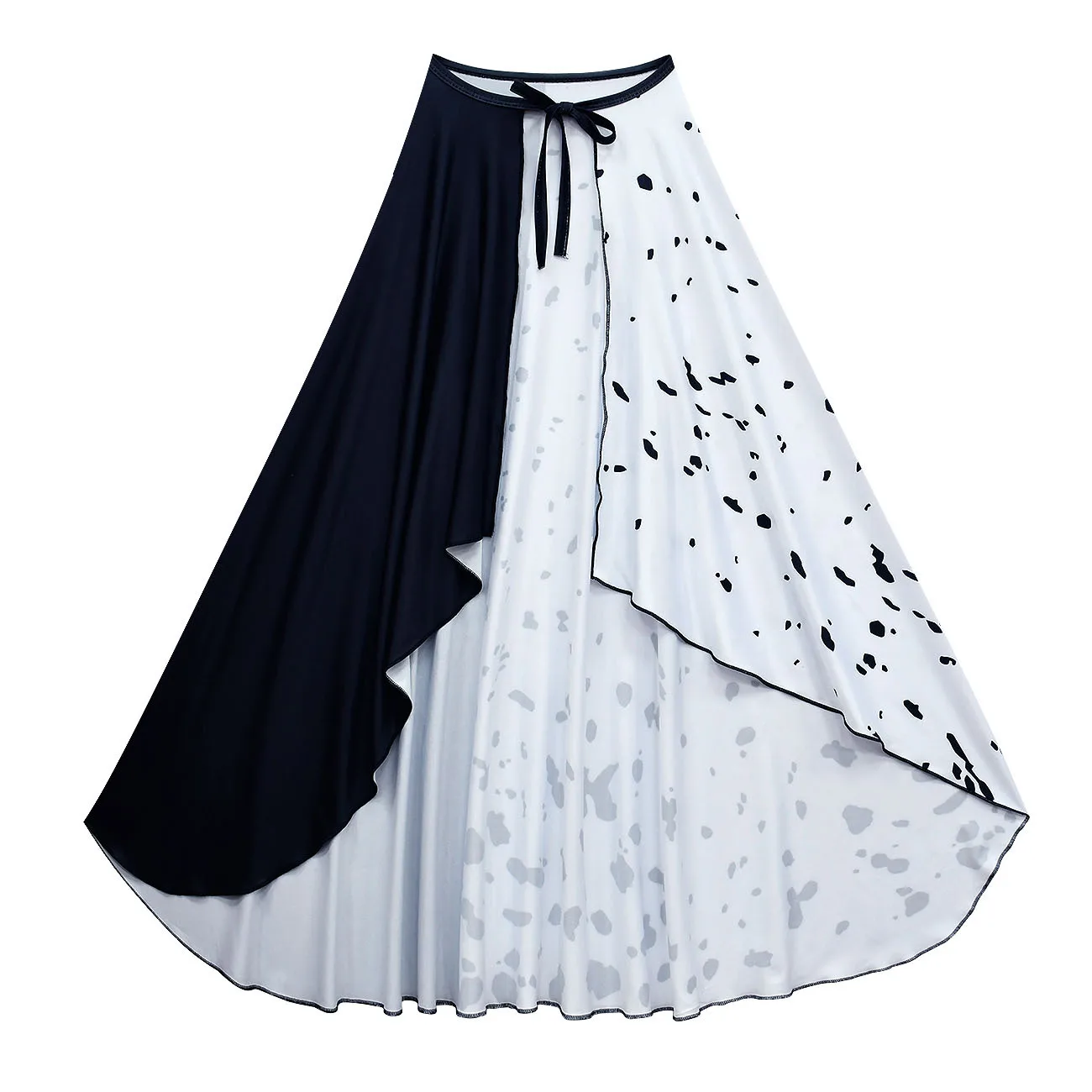 Костюм для косплея мадам Круэлла из фильма зло детское черно-белое платье