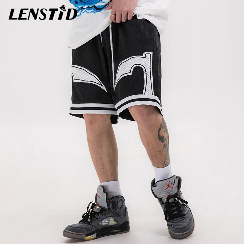 LENSTID мужские хип хоп мешковатые шорты джоггеры 2020 Летние удобные дышащие уличные