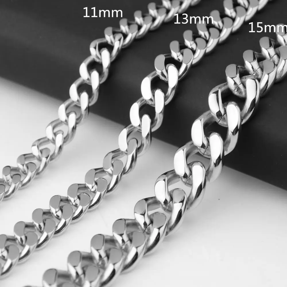 

Heavy Huge Stainless Steel Never Fade Cuban Curb Link Chain Men's Women's Necklace/Bracelet Unisex's Jewelry 7-40'' New Gift