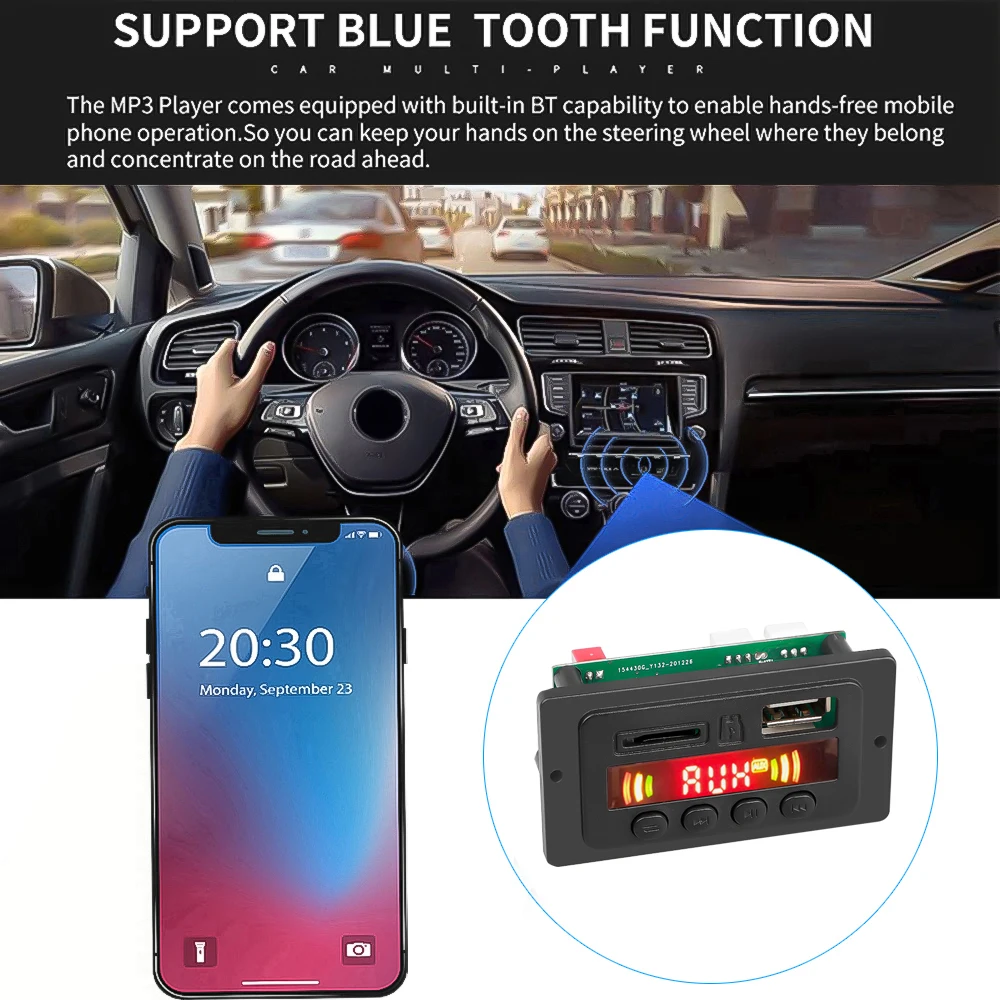 Mp3-плеер с Bluetooth 5 0 12 В 18 в поддержка FM TF USB | Электроника