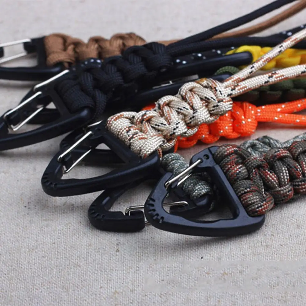 

1Pcs Umbrella Rope Hanging Buckle Keychain Lanyard Cord Buckle Parachute Backpack Tool Strength Survival Triangle High Emer N7I1