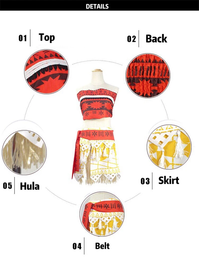 Дисней Принцесса Moana костюм для детей Моана платье принцессы косплея вечерние