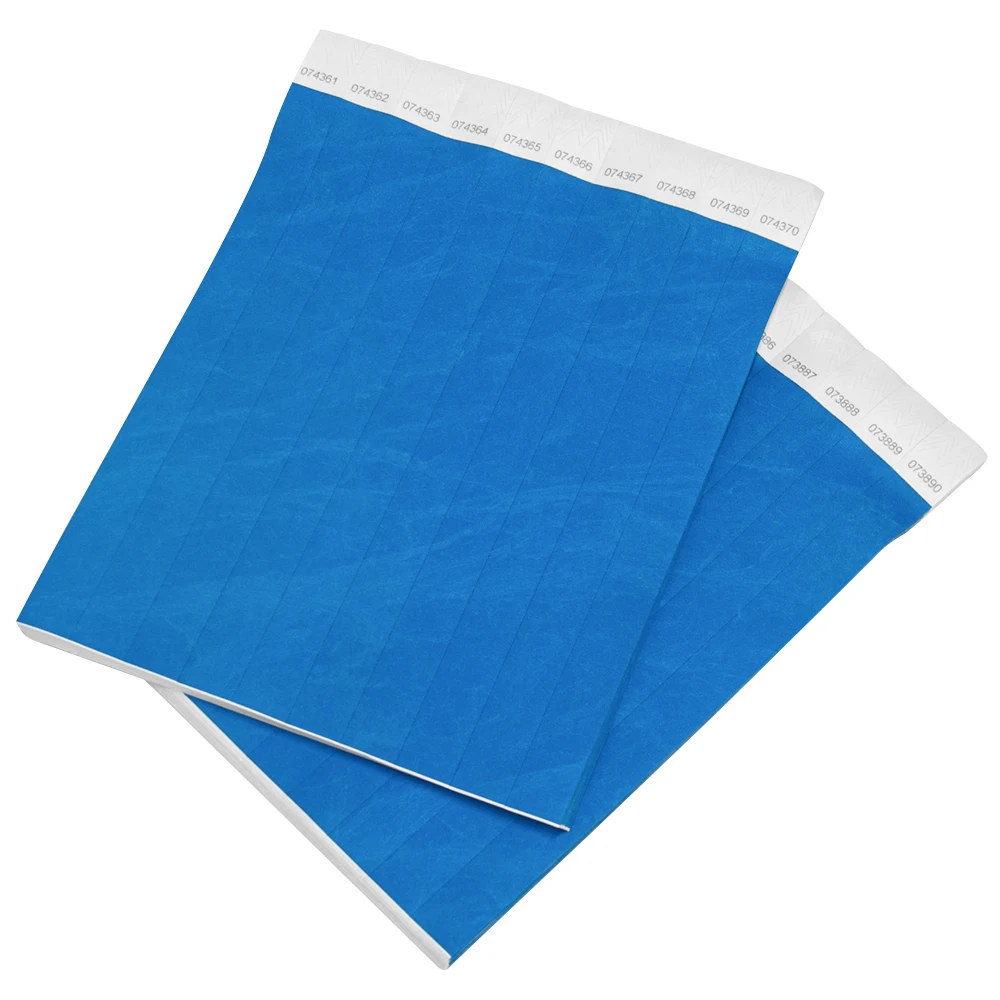 Однотонные новые синие браслеты Tyvek 3/4 дюйма с номерами серии для вечевечерние 500