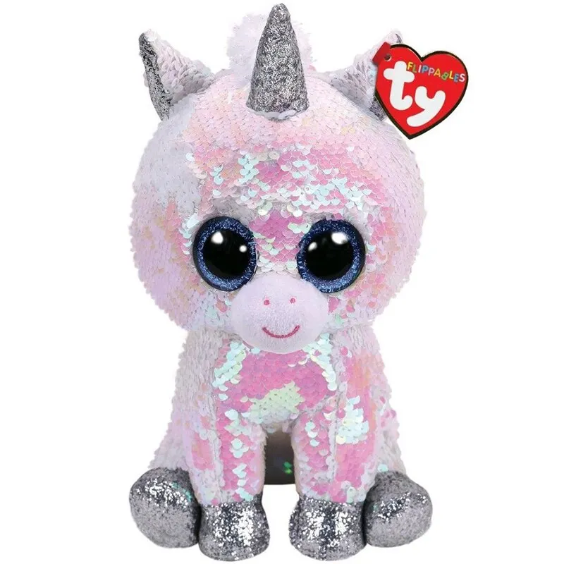 Ty Big Eyes Beanie Sequin Flippables Plush Toy Animal Owl Fox Rabbit Unicorn Flamingo Sheep Christmas Gifts For Children 15cm on. - Мягкая игрушка Ty Big Eyes Beanie Sequin Flippables с пайетками, животное - Сова Лиса Заяц Единорог Фламинго Овца, подарок 