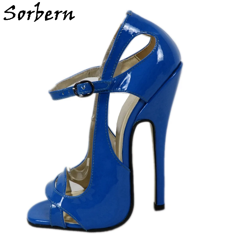 

Sorbern Custom Women Sandals High Heel Shiny 16Cm Open Toe Summer Shoes Crossdresser Sandal Mary Janes Female Shoes 2020