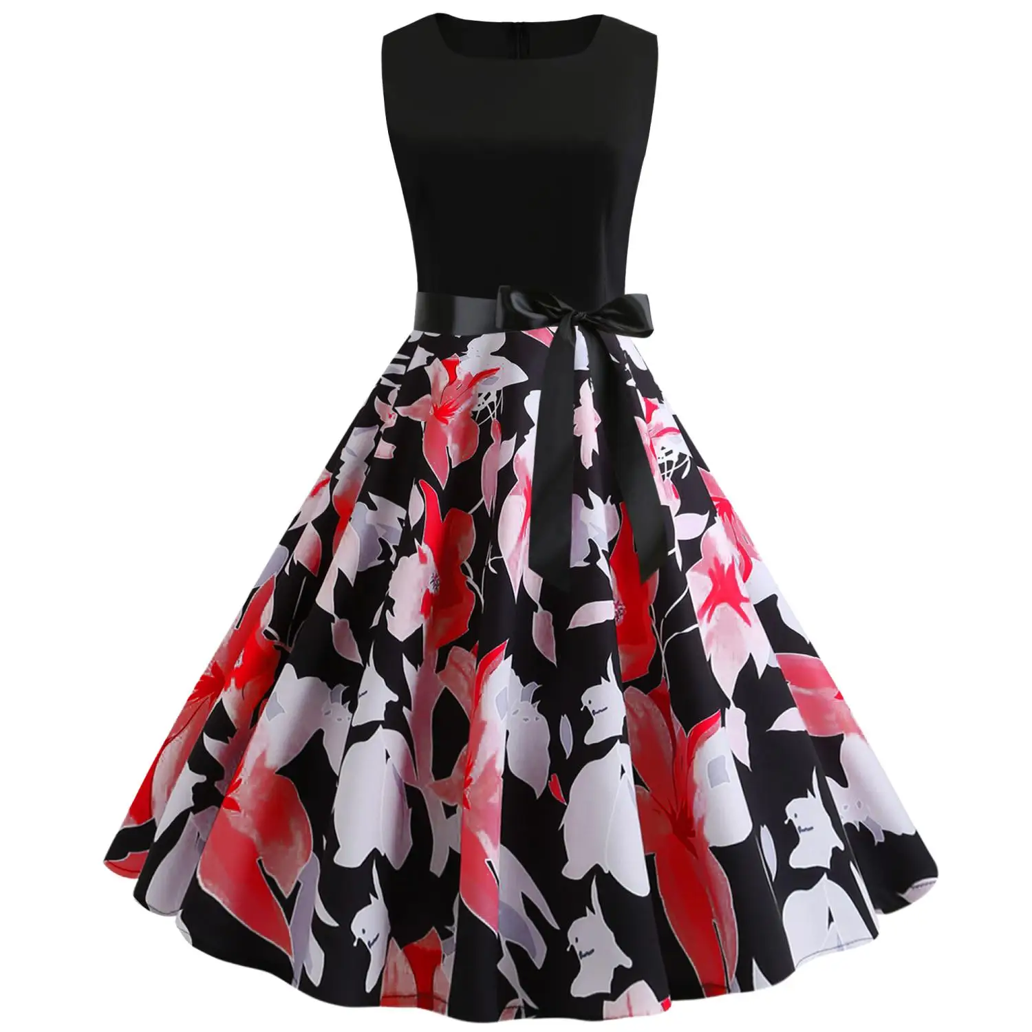 Женское офисное платье-трапеция Shudaji летнее платье до колен с принтом круглым