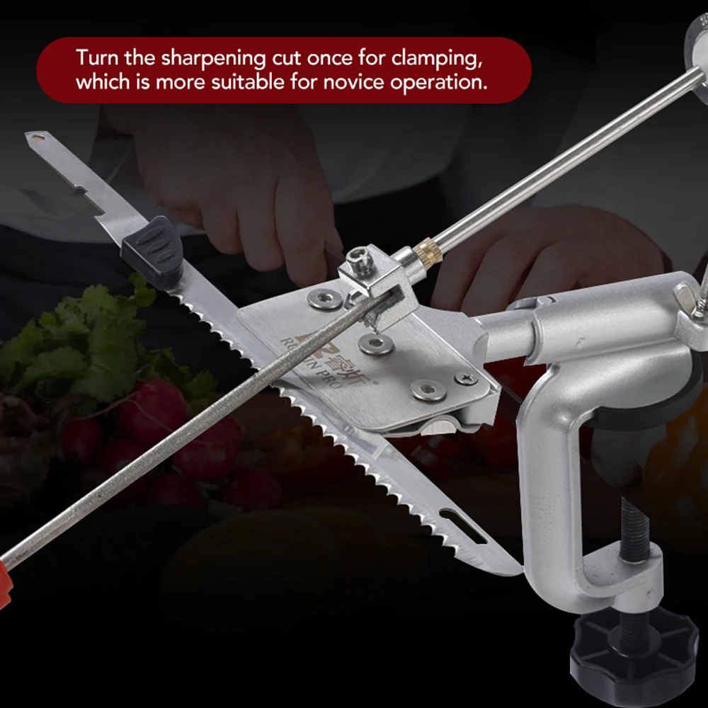 

Portable Cutter Sharpener Professional Stainless Steel Kitchen Sharpening System Tools Fix-angle Whetstone Grinder Machine