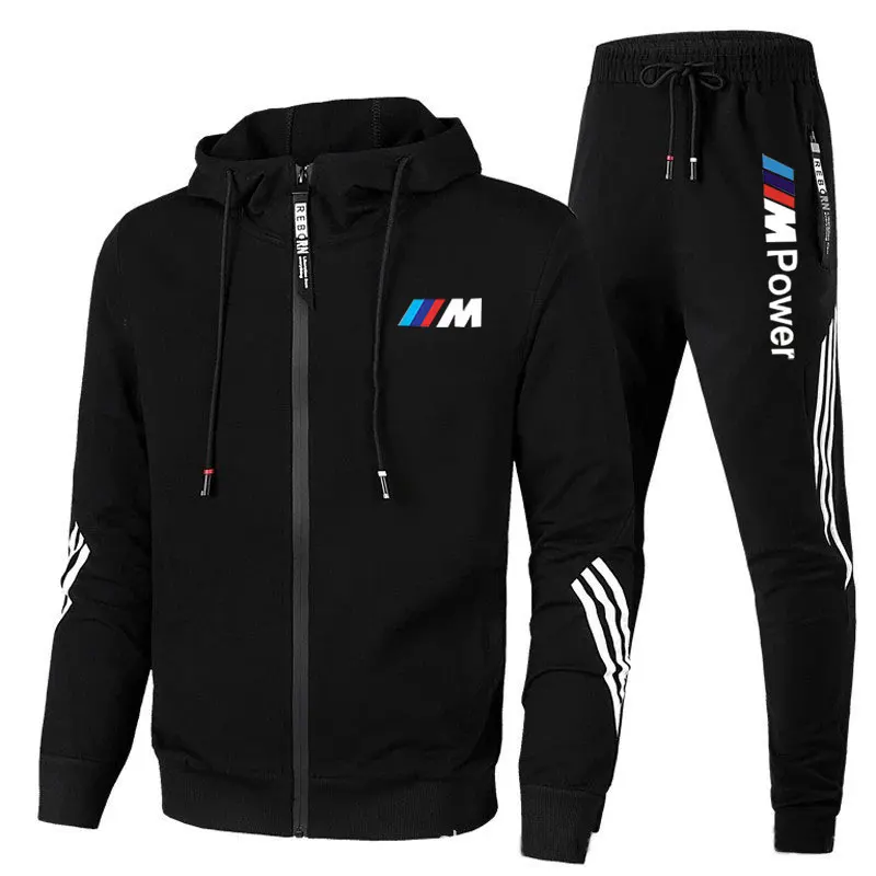 

2021 Autumn New 2-Piece Amg Track Suit Printing Men's Hooded Sweatshirt + Hooded Pullover Sportswear Suit Casual Sportswear Men