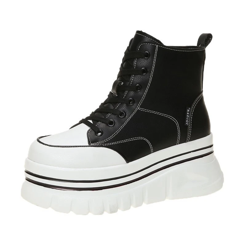 

Women Ankle Boots 2020 Winter Ulzzang Fashion Padded Boots Platform Woman Plush Shoes Basket Female Leather Sneakers Thick Sole