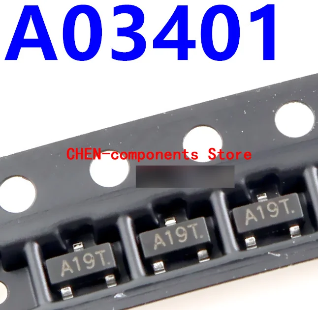

100 шт., трубчатый чип AO3401 MOS A19T SOT-23