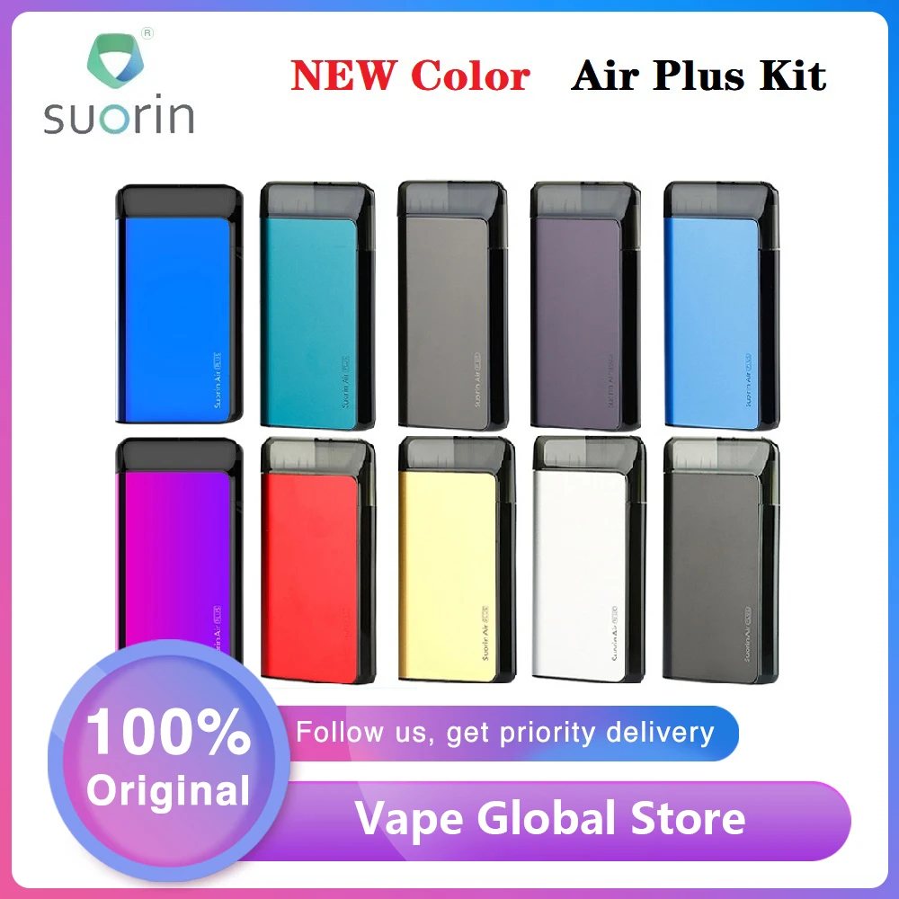 Новый комплект вейпа Suorin Air Plus Pod встроенный аккумулятор 930 мА · ч картридж 1.0 Ом/0