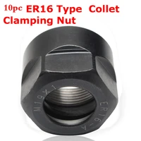 10pcsset er16 collet clamping m19 hex nut for cnc lathe milling collets chuck holder engraving trimmer machine spindle motor